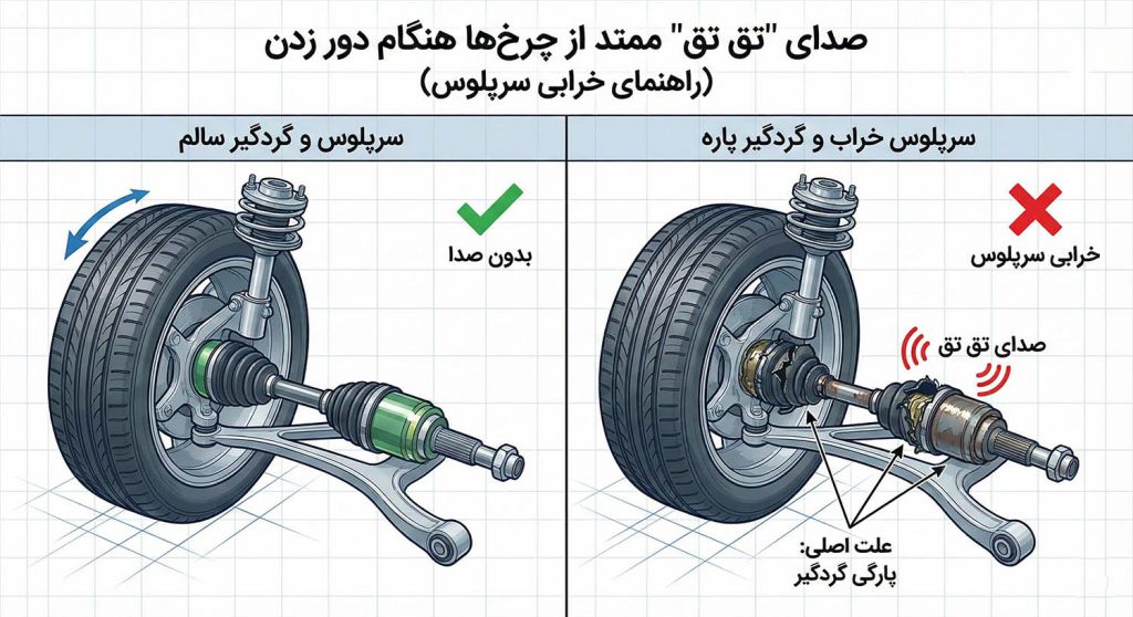 صدای تق تق موقع دور زدن