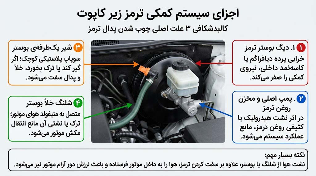اجزای سیستم کمکی ترمز در زیر کاپوت