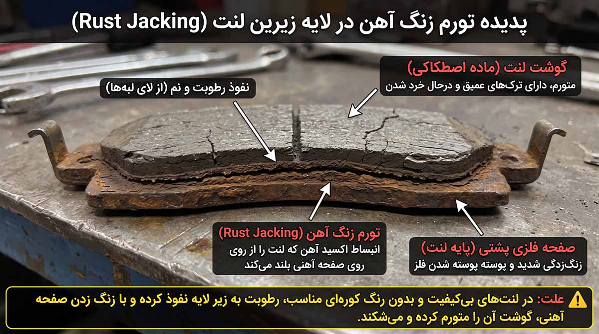 زنگ آهن زدن لنت ترمز