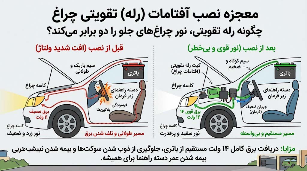 نحوه نصب رله تقویتی